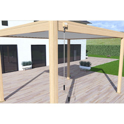 Pergola bioclimatique autoportante en alu bois naturel/Blanc – 3 x 4 m – 12 m² - Ombréa