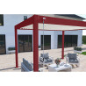 Pergola bioclimatique Ombréa autoportante 3x4M - Rouge basque/blanc