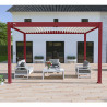 Pergola bioclimatique Ombréa autoportante 3x4M - Rouge basque/blanc