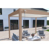 Pergola bioclimatique autoportante en alu Beige/Blanc – 3 x 4 m – 12 m² - Ombréa