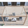 Pergola bioclimatique autoportante en alu Beige/Blanc – 3 x 4 m – 12 m² - Ombréa