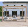 Pergola bioclimatique autoportante en alu Beige/Blanc – 3 x 4 m – 12 m² - Ombréa