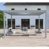 Pergola bioclimatique autoportante en alu Gris perle – 3 x 4 m – 12 m² - Ombréa