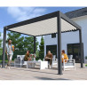 Pergola bioclimatique autoportante en aluminium Anthracite/Blanc – 3 x 4 m – 12 m² - Ombréa