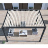 Pergola bioclimatique autoportante en aluminium Anthracite/Blanc – 3 x 4 m – 12 m² - Ombréa