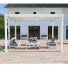 Pergola bioclimatique autoportée en aluminium avec lames orientables manuellement - 300 x 400 x 250 cm - 12 m² - Blanc