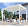 Pergola bioclimatique autoportée en aluminium avec lames orientables manuellement - 300 x 400 x 250 cm - 12 m² - Blanc