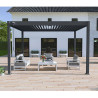 Pergola bioclimatique autoportée en aluminium avec lames orientables manuellement - 300 x 400 x 250 cm - 12 m² - Gris Anthracite