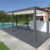 Pergola bioclimatique autoportée en alu Anthracite/Blanc – 3 x 6 m – 18 m² - Ombréa