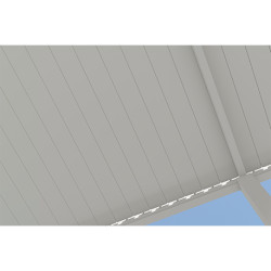 Pergola bioclimatique autoportée Alu - Lames orientables manuellement – 300 x 591 x 251 cm - 18 m² - Blanc - Ombréa