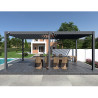 Pergola bioclimatique autoportée Alu - Lames orientables manuellement – 300 x 591 x 250 cm - 18 m² - Anthracite - Ombréa