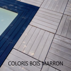 Dalle de terrasse en pierre reconstituée aspect bois 45 x 45 x 3,5 cm bois blanchi