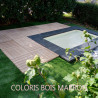 Dalle de terrasse en pierre reconstituée aspect bois 45 x 45 x 3,5 cm bois blanchi