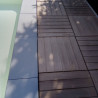 Dalle de terrasse en pierre reconstituée aspect bois 45 x 45 x 3,5 cm marron