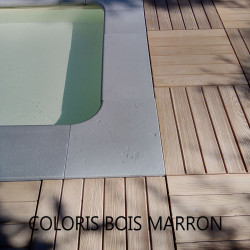 Dalle de terrasse en pierre reconstituée aspect bois 45 x 45 x 3,5 cm bois blanchi