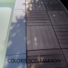 Dalle de terrasse en pierre reconstituée aspect bois 45 x 45 x 3,5 cm bois blanchi