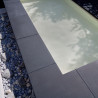 Margelle de piscine en pierre reconstituée angle rentrant aspect granit 44 x 44 x 3,5 cm - anthracite 