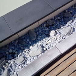Margelle de piscine en pierre reconstituée angle rentrant aspect granit 44 x 44 x 3,5 cm - anthracite 