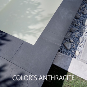 Margelle PR angle sortant aspect granit 30 x 30 x 2,5 cm - blanc