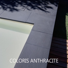 Margelle PR angle sortant aspect granit 30 x 30 x 2,5 cm - blanc