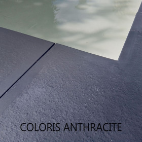 Margelle PR angle sortant aspect granit 30 x 30 x 2,5 cm - blanc