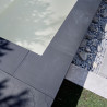 Margelle de piscine en pierre reconstituée courbe aspect granit 45,5 x 30 x 2,5 cm - anthracite