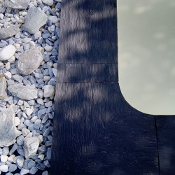 Margelle en pierre reconstituée courbe 46,5 x 40 x 4 cm schiste