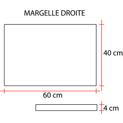 Margelle en pierre reconstituée droite 60 x 40 x 4 cm schiste