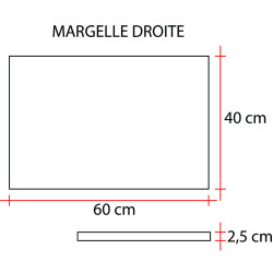 Margelle en pierre reconstituée droite 60 x 40 x 2,5 cm schiste