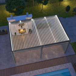 Pergola bioclimatique autoportante en aluminium Anthracite/Blanc – 4 x 6 m – 24 m² - Ombréa