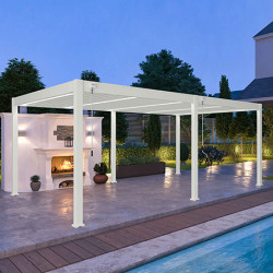 Pergola bioclimatique autoportante en aluminium Blanc – 4 x 6 m – 24 m² - Ombréa