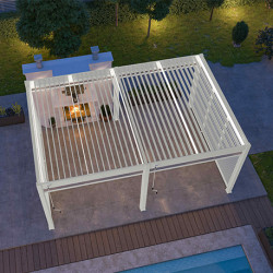 Pergola bioclimatique autoportante en aluminium Blanc – 4 x 6 m – 24 m² - Ombréa