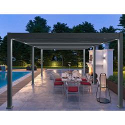 Pergola bioclimatique autoportante en aluminium Anthracite – 4 x 6 m – 24 m² -  Ombréa