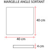 Margelle en pierre reconstituée angle sortant 40 x 40 x 4 cm schiste