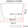 Margelle en pierre reconstituée courbe 46,5 x 40 x 4 cm schiste