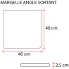 Margelle en pierre reconstituée angle sortant 40 x 40 x 2,5 cm schiste