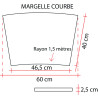 Margelle en pierre reconstituée courbe 46,5 x 40 x 2,5 cm schiste