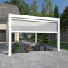 Pergola bioclimatique autoportante en alu Blanc – 4 x 4 m – 16 m² - avec store 4 m - Ombréa