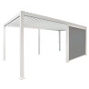 Pergola bioclimatique autoportante en alu Blanc – 4 x 4 m – 16 m² - avec store 4 m - Ombréa