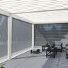 Pergola bioclimatique adossée en alu Blanc – 4 x 6 m – 24 m² - avec 2 stores 3 m - Ombréa
