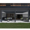 Pergola bioclimatique adossée en alu Anthracite – 4 x 6 m – 24m² - avec 2 stores 3 m - Ombréa