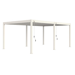 Pergola bioclimatique autoportante en alu Blanc – 4 x 6 m – 24m² -  avec 2 stores 3 m - Ombréa