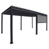 Pergola bioclimatique autoportante en alu Bicolore – 4 x 6 m – 24 m² - avec 2 stores 3 m Anthracite - Ombréa