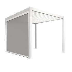 Pergola bioclimatique autoportante en alu Bicolore – 4 x 6 m – 24 m² - avec 2 stores 3 m Blanc - Ombréa