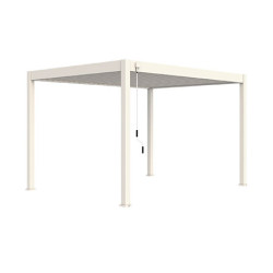 Pergola bioclimatique autoportante en alu Blanc – 3 x 4 m – 12 m² - avec store 4 m - Ombréa