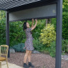 Pergola bioclimatique autoportante en alu Bicolore – 3 x 4 m – 12 m² - avec store 4 m Anthracite - Ombréa