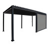 Pergola bioclimatique autoportante en alu Bicolore – 3 x 4 m – 12 m² - avec store 4 m Anthracite - Ombréa