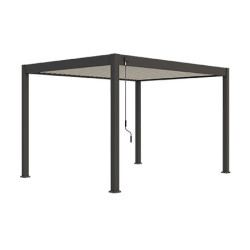 Pergola bioclimatique autoportante en alu Bicolore – 3 x 4 m – 12 m² - avec store 4 m Anthracite - Ombréa