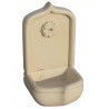 Fontaine de jardin en pierre reconstituée murale 35 x 37 x 65 cm blanc