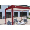 Pergola bioclimatique autoportante en alu Rouge Basque – 3 x 4 m – 12 m² - avec store 4 m Blanc - Ombréa
